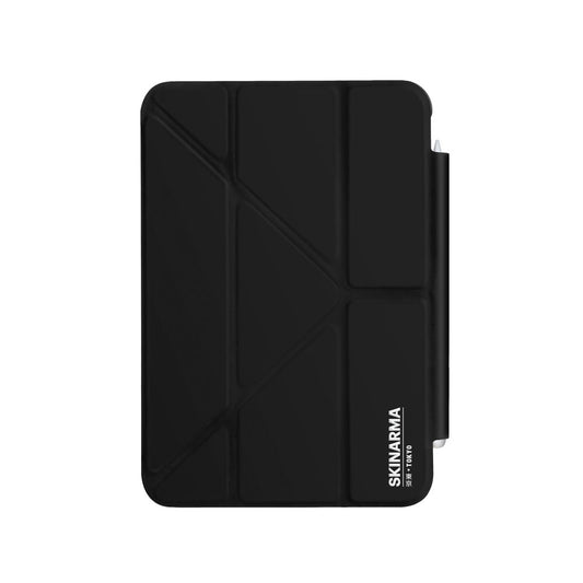 iPad Air 11 2024 Kılıf SkinArma Kalemlikli Arkası Şeffaf Standlı Magnetik Taihi Sora Kılıf Siyah