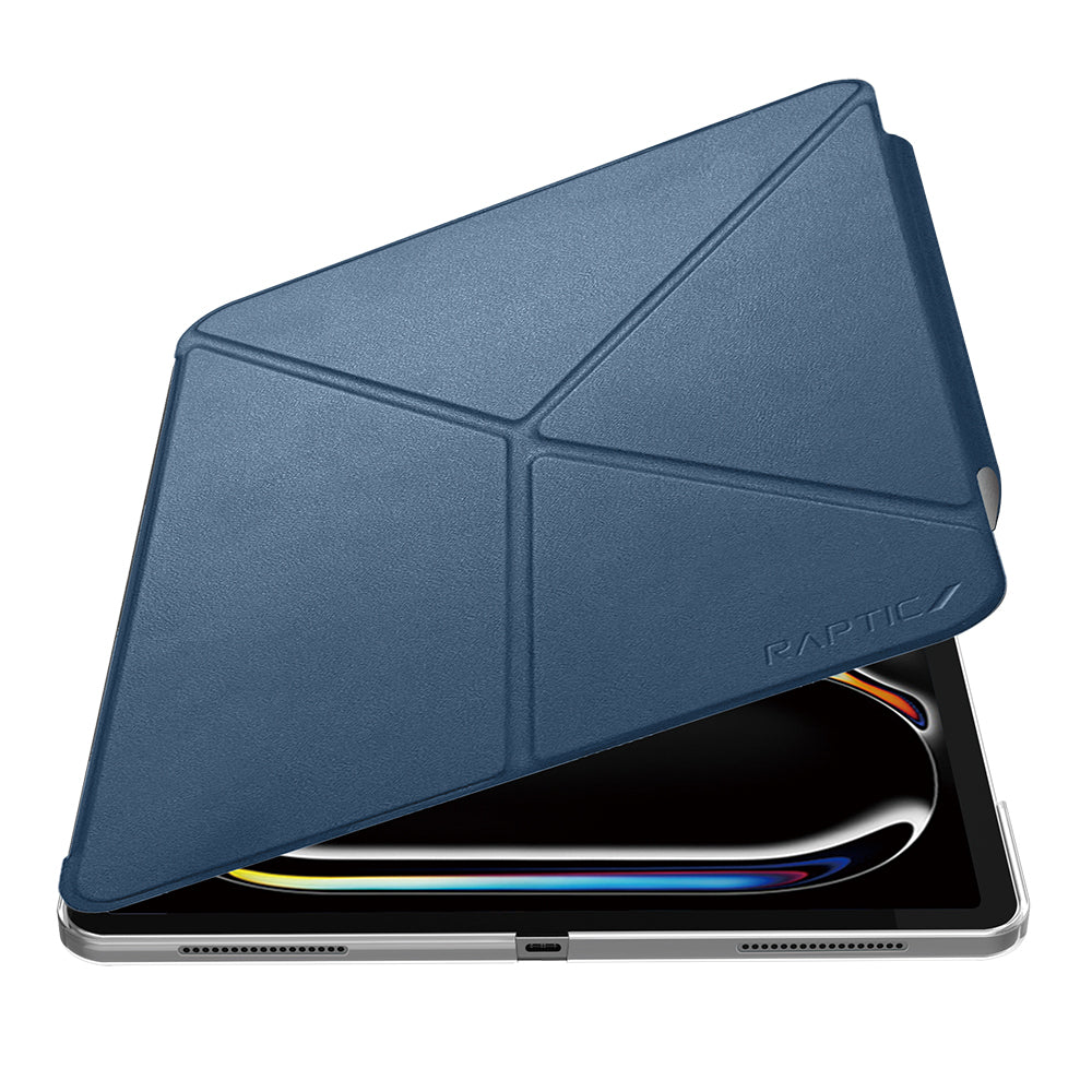 Apple iPad Air 11 2024 Raptic Clear Folio Airbagli Şeffaf Kapaklı Katlanabilir Standlı Kılıf Siyah