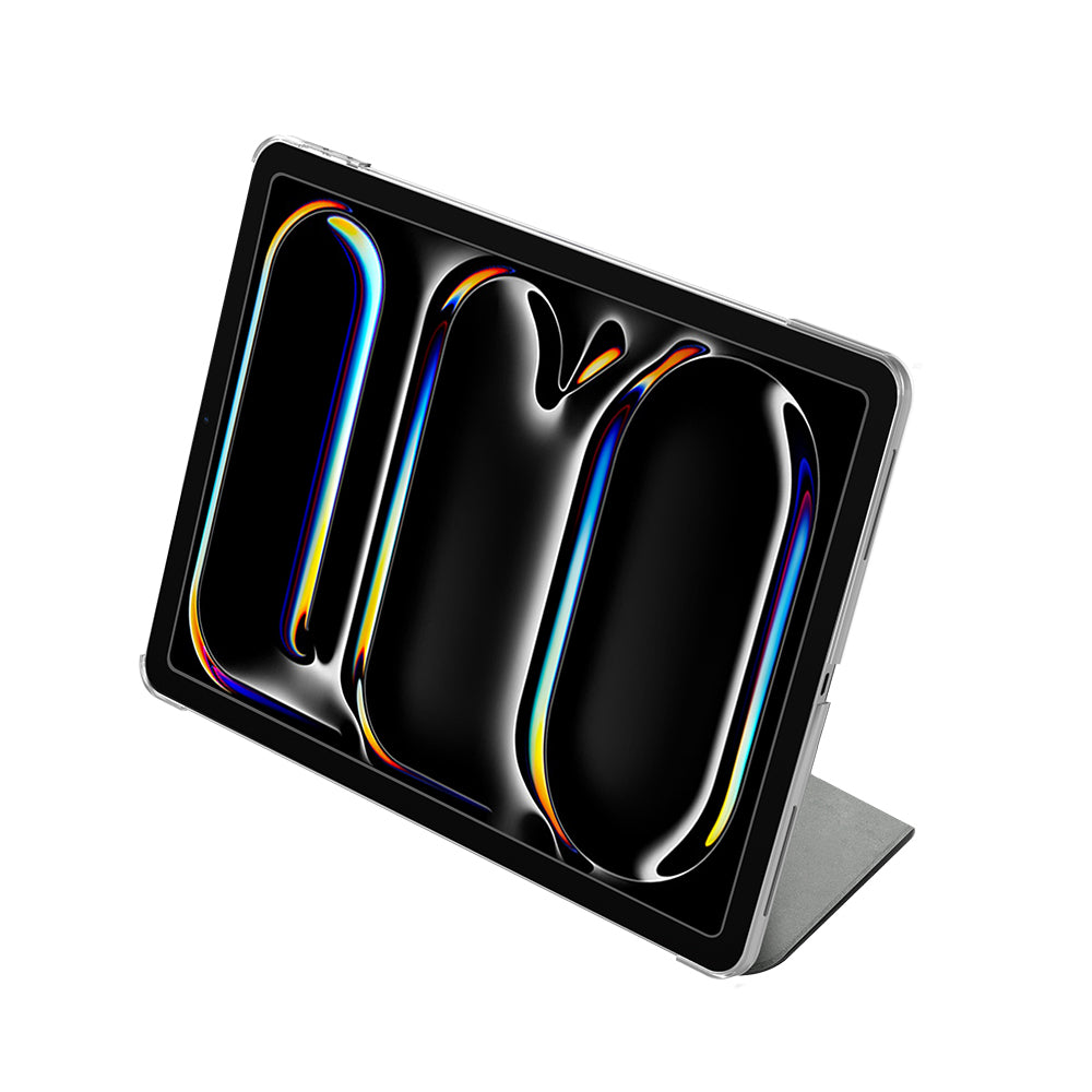 Apple iPad Air 11 2024 Raptic Clear Folio Airbagli Şeffaf Kapaklı Katlanabilir Standlı Kılıf Siyah