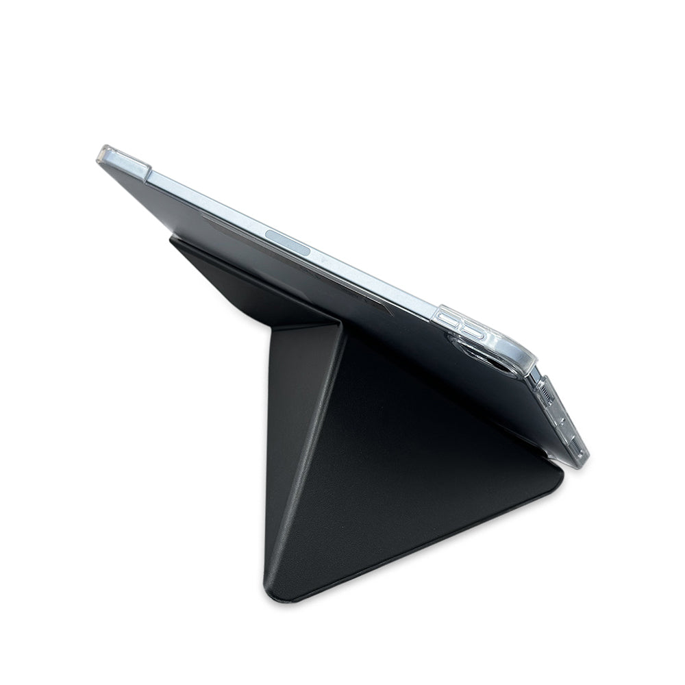 Apple iPad Air 11 2024 Raptic Clear Folio Airbagli Şeffaf Kapaklı Katlanabilir Standlı Kılıf Lacivert