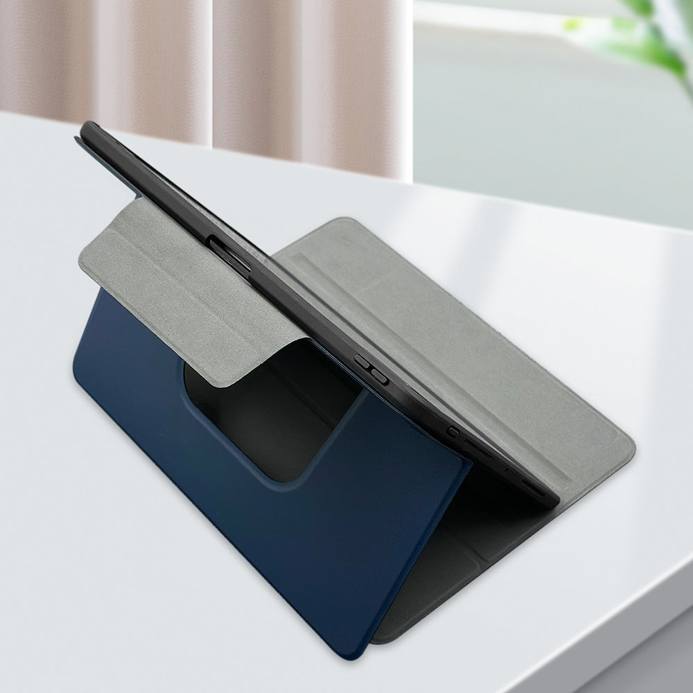 iPad Air 11 2024 Raptic Spin Detachable Folio PU Ayrılabilir Kalem Bölmeli Standlı Kılıf Lacivert