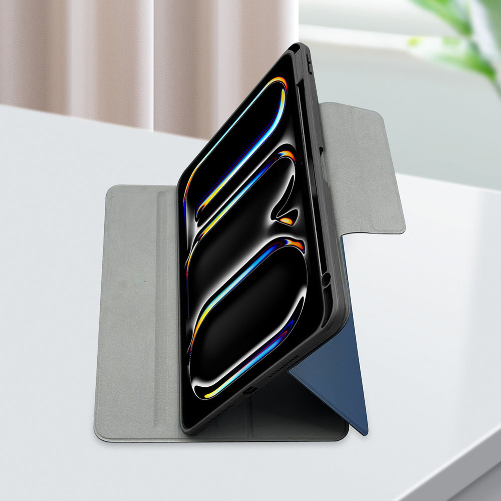 iPad Air 11 2024 Raptic Spin Detachable Folio PU Ayrılabilir Kalem Bölmeli Standlı Kılıf Siyah