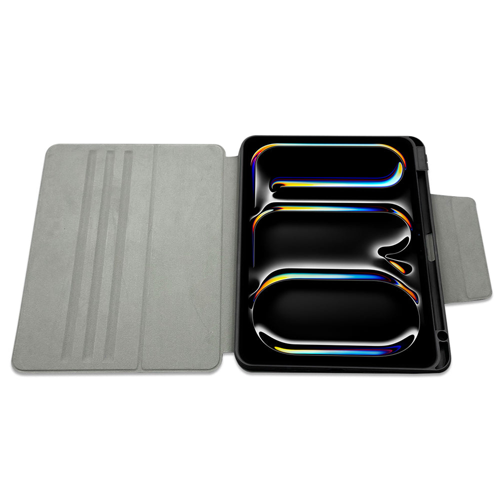 iPad Air 11 2024 Raptic Spin Detachable Folio PU Ayrılabilir Kalem Bölmeli Standlı Kılıf Lacivert