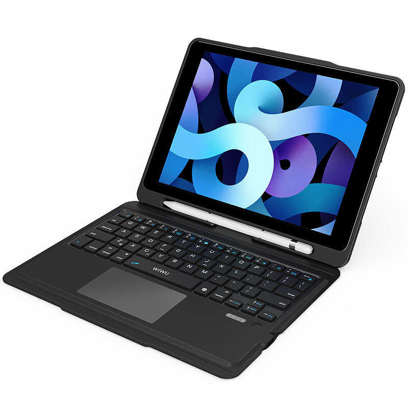 iPad Air 11 2024 Wiwu Keyboard Folio Kablosuz Klavyeli Kılıf Siyah