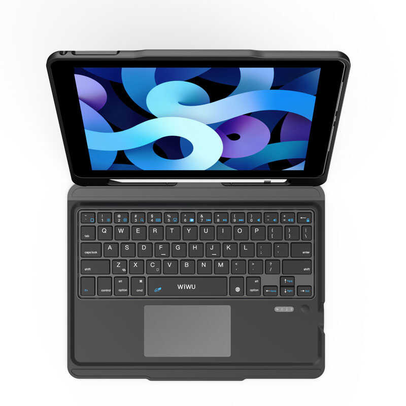 iPad Air 11 2024 Wiwu Keyboard Folio Kablosuz Klavyeli Kılıf Siyah