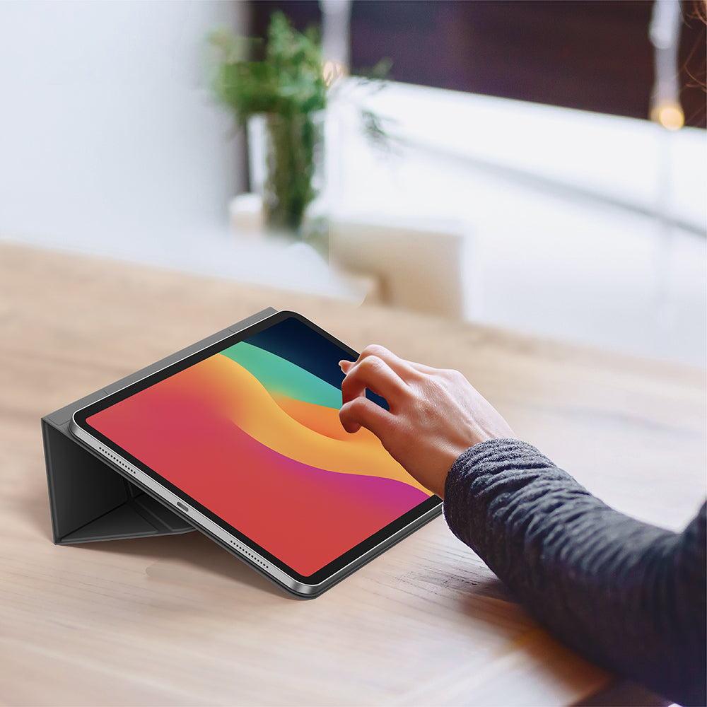 iPad Air 13 2024 Amazingthing Matte Pro Mag Folio Katlanabilir Magnetik Standlı Kılıf Siyah