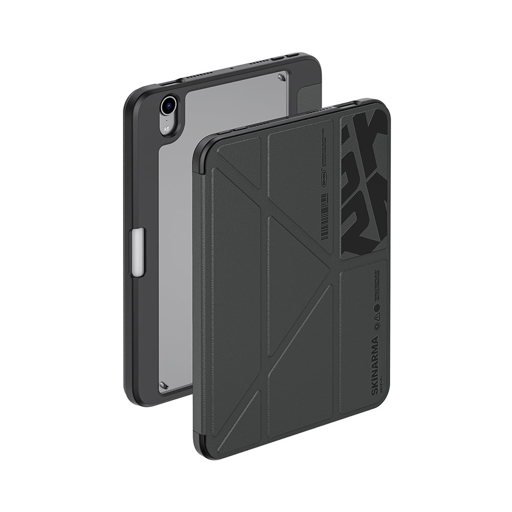 Apple iPad Mini 2021 (6.Nesil) Kılıf Skinarma Desenli Airbag Tasarımlı Standlı Spunk Kapak Koyu Yeşil