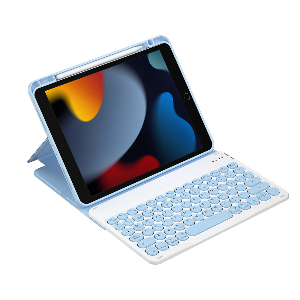 iPad Pro 10.5 (7.Nesil) Wiwu Protective Gizli Kalem Bölmeli Klavyeli Kılıf Mavi