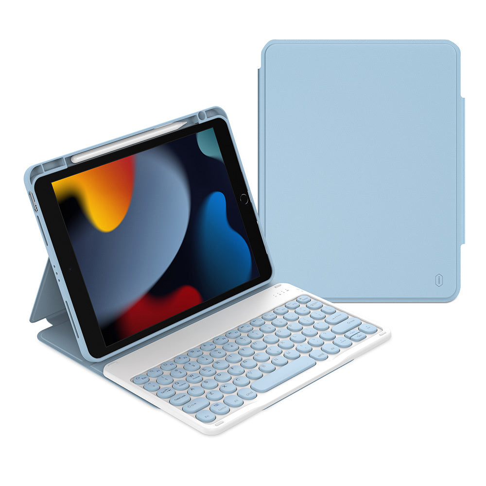 iPad Pro 10.5 (7.Nesil) Wiwu Protective Gizli Kalem Bölmeli Klavyeli Kılıf Mavi