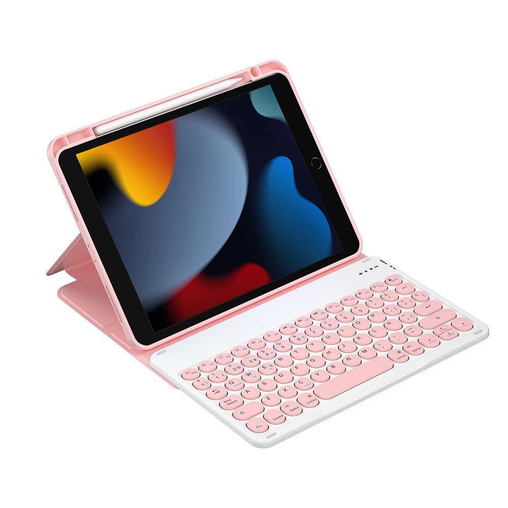 iPad Pro 10.5 (7.Nesil) Wiwu Protective Gizli Kalem Bölmeli Klavyeli Kılıf Pembe