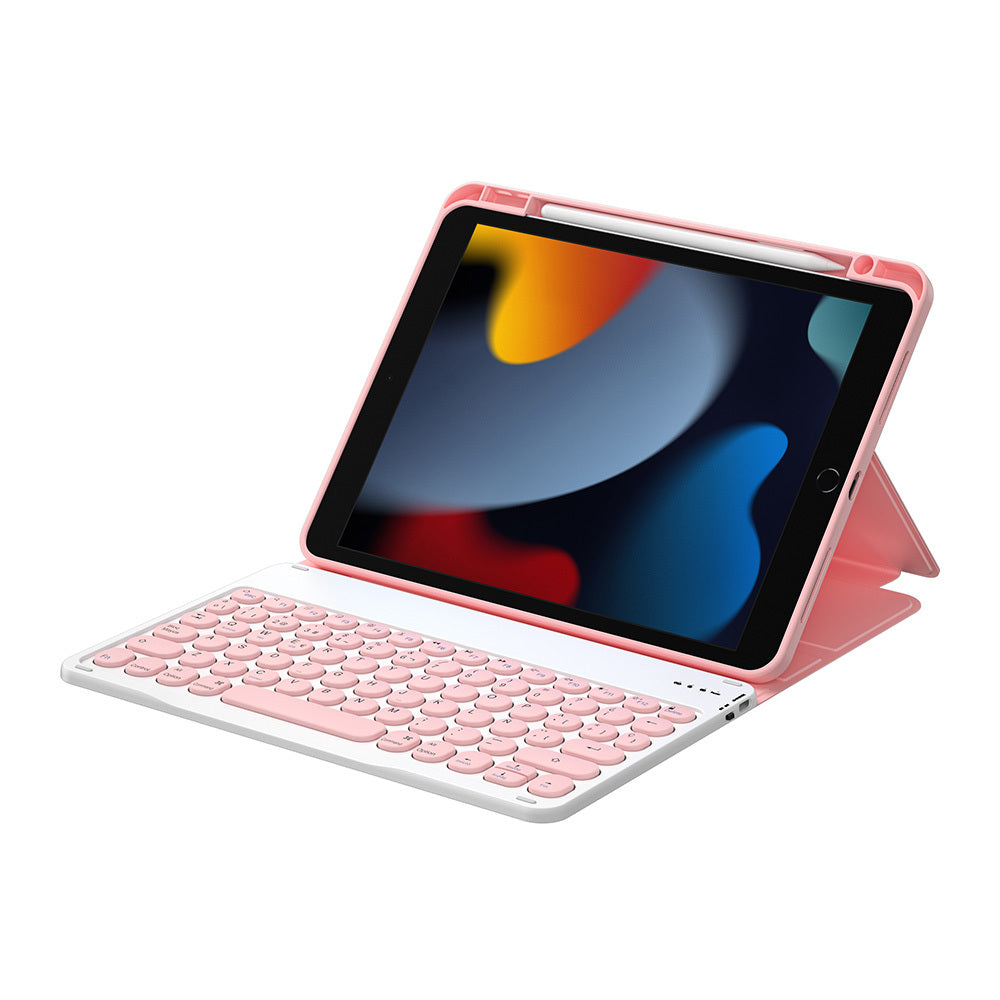 iPad Pro 10.5 (7.Nesil) Wiwu Protective Gizli Kalem Bölmeli Klavyeli Kılıf Pembe
