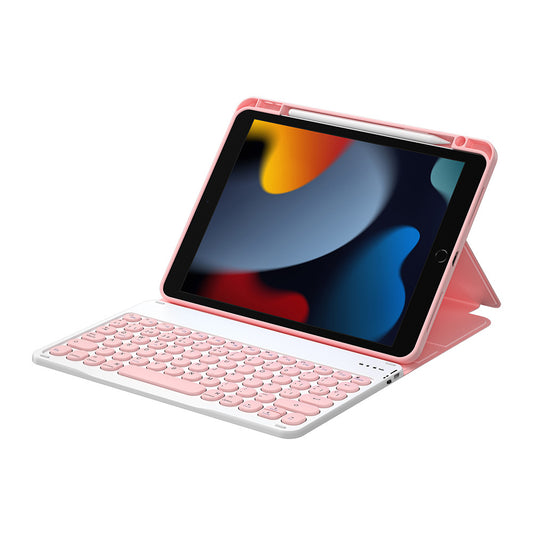 iPad Pro 10.5 (7.Nesil) Wiwu Protective Gizli Kalem Bölmeli Klavyeli Kılıf Pembe
