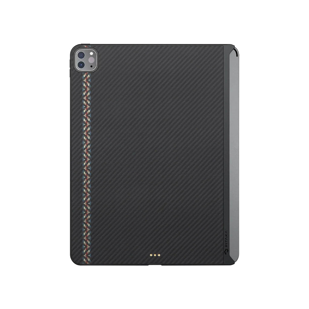 iPad Pro 11 2020 (2.Nesil) Kılıf Aramid Fiber Pitaka Ultra-Slim Classic Serisi Tablet Kılıf Siyah-Kırmızı