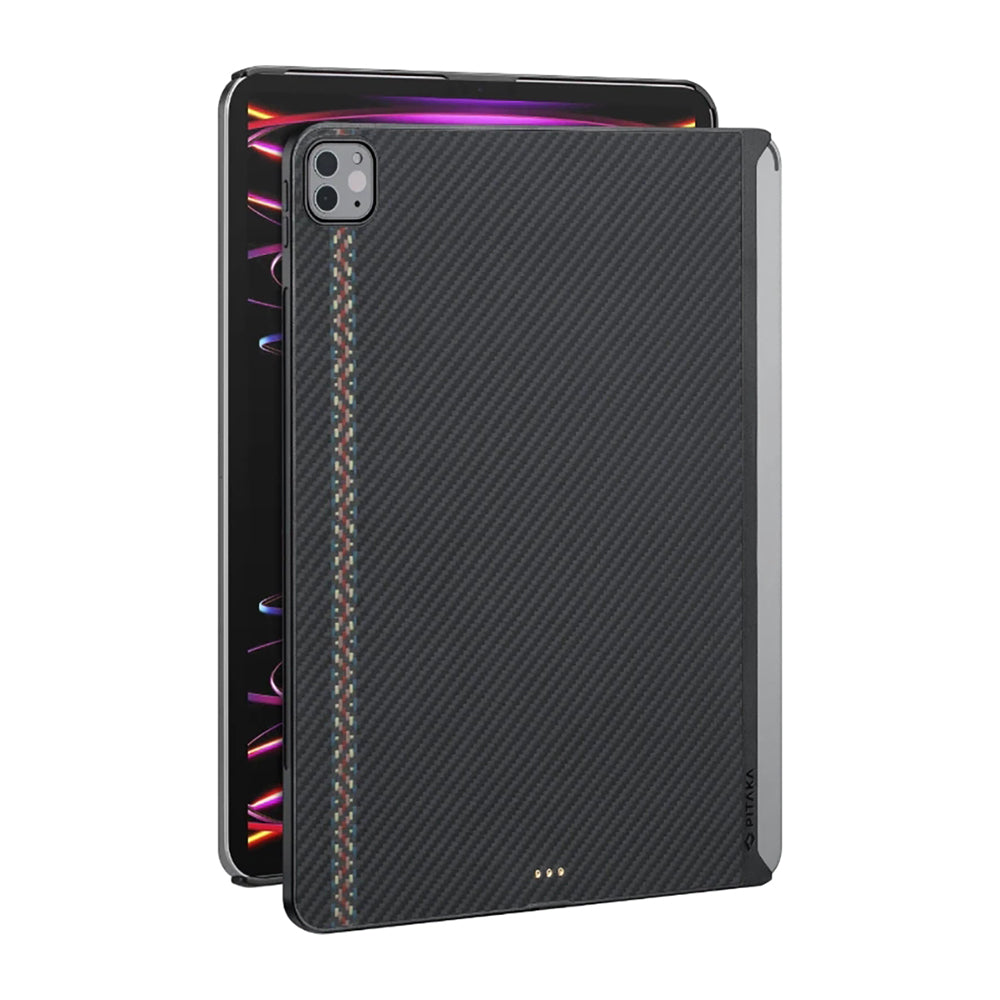 iPad Pro 11 2020 (2.Nesil) Kılıf Aramid Fiber Pitaka Ultra-Slim Classic Serisi Tablet Kılıf Siyah-Kırmızı