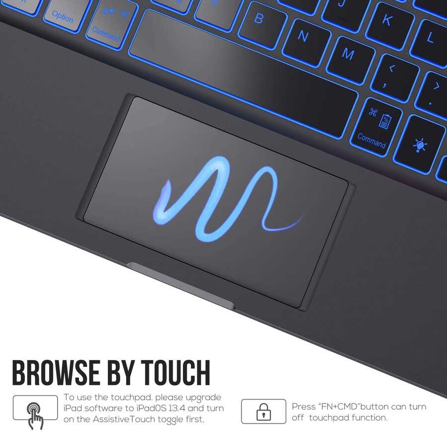 iPad Pro 11 2020 (2.Nesil) Wiwu Waltz Rotating Keyboard Kablosuz Dönebilen Klavye Siyah