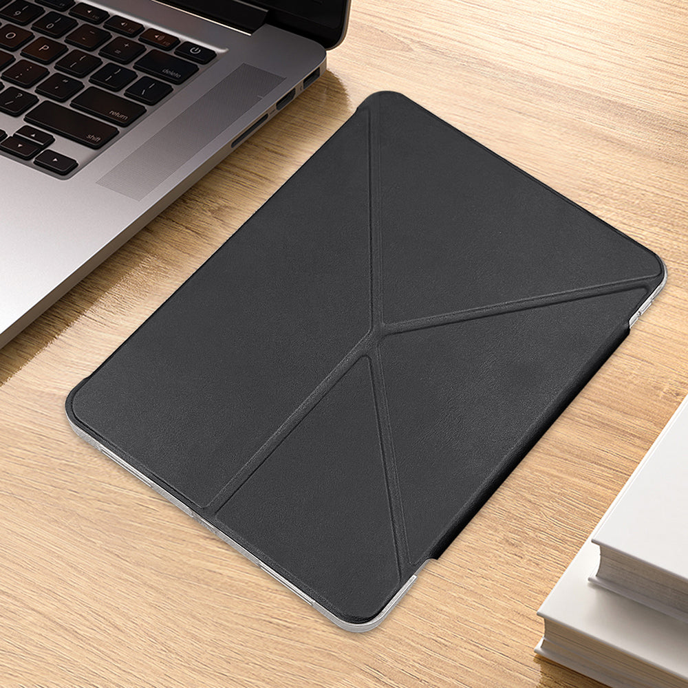 Apple iPad Pro 11 2024 Raptic Clear Folio Airbagli Şeffaf Kapaklı Katlanabilir Standlı Kılıf Lacivert