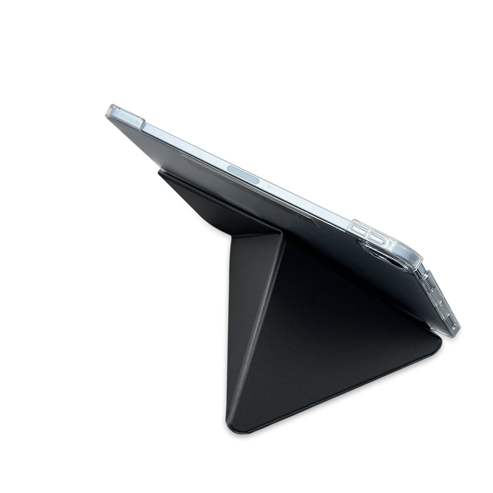 Apple iPad Pro 11 2024 Raptic Clear Folio Airbagli Şeffaf Kapaklı Katlanabilir Standlı Kılıf Lacivert