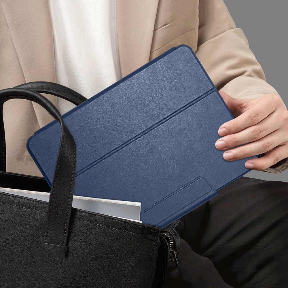 iPad Pro 11 2024 Raptic Spin Detachable Folio PU Ayrılabilir Kalem Bölmeli Standlı Kılıf Lacivert