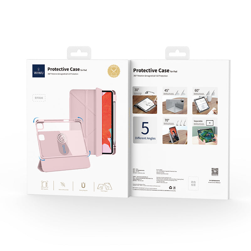 iPad Pro 11 2024 Wiwu 360° Dönebilen Standlı Magnetik Koruyucu Tablet Kılıfı Siyah