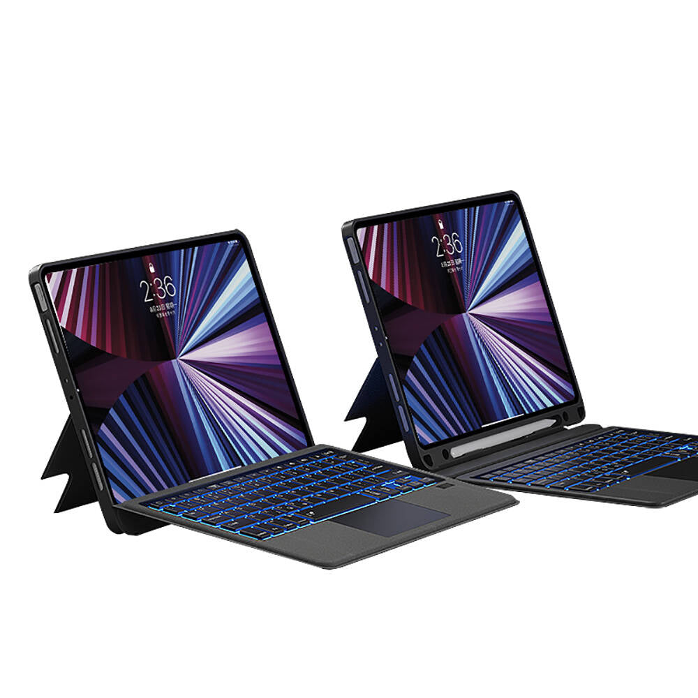 iPad Pro 11 2024 Wiwu Mag Touch Klavyeli Standlı Kılıf Siyah