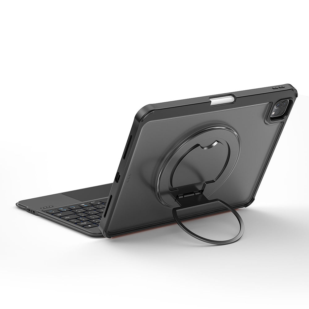 Apple iPad Pro 11 2025 M5 MK-007 Combo Pro Kalem Bölmeli Klavyeli Standlı Kılıf Siyah