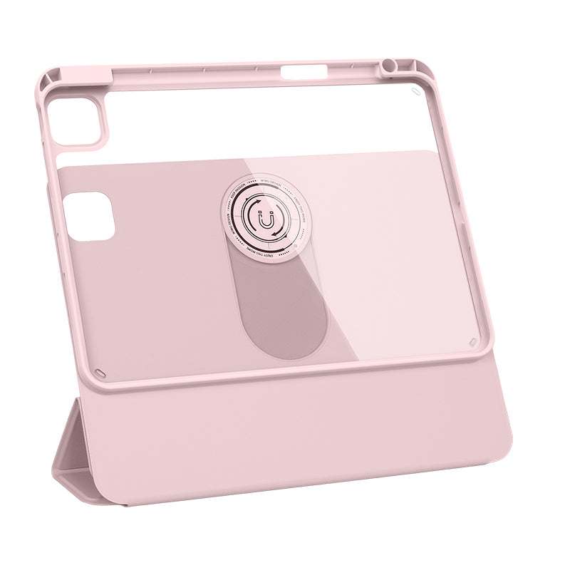 Apple iPad Pro 11 2025 M5 Wiwu 360° Dönebilen Standlı Magnetik Koruyucu Tablet Kılıfı Pembe