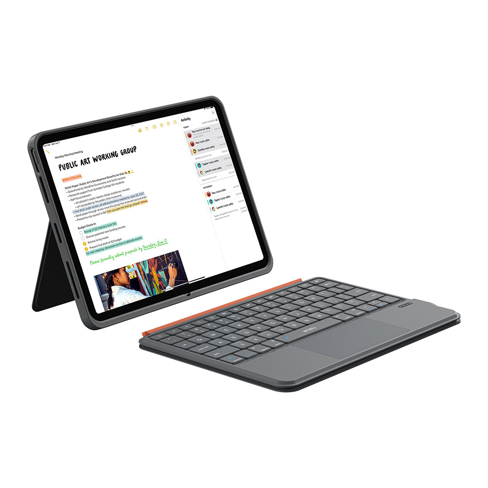 Apple iPad Pro 11 2025 M5 Wiwu MK-005 Combo 3in1 Kalem Bölmeli Klavyeli Standlı Kılıf