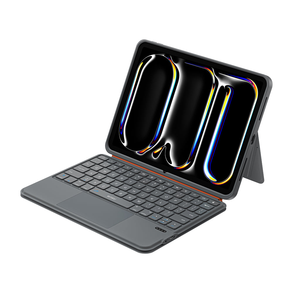 Apple iPad Pro 11 2025 M5 Wiwu MK-005 Combo 3in1 Kalem Bölmeli Klavyeli Standlı Kılıf
