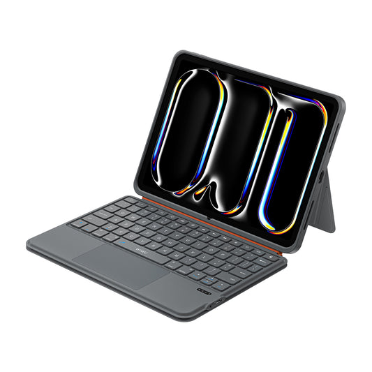 Apple iPad Pro 11 2025 M5 Wiwu MK-005 Combo 3in1 Kalem Bölmeli Klavyeli Standlı Kılıf