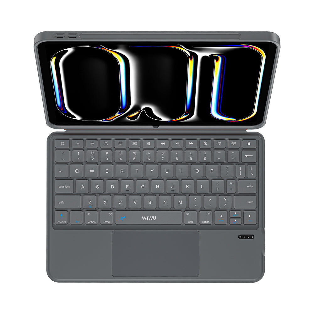 Apple iPad Pro 11 2025 M5 Wiwu MK-005 Combo 3in1 Kalem Bölmeli Klavyeli Standlı Kılıf