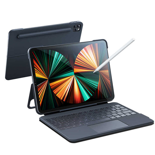 iPad Pro 12.9 2022 M2 Benks KB02 Kablosuz Klavyeli Kılıf Gri