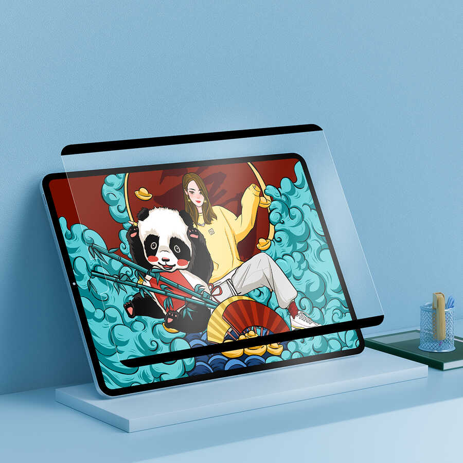 iPad Pro 12.9 2022 M2 Wiwu Removable Mıknatıslı Ekran Koruyucu Siyah