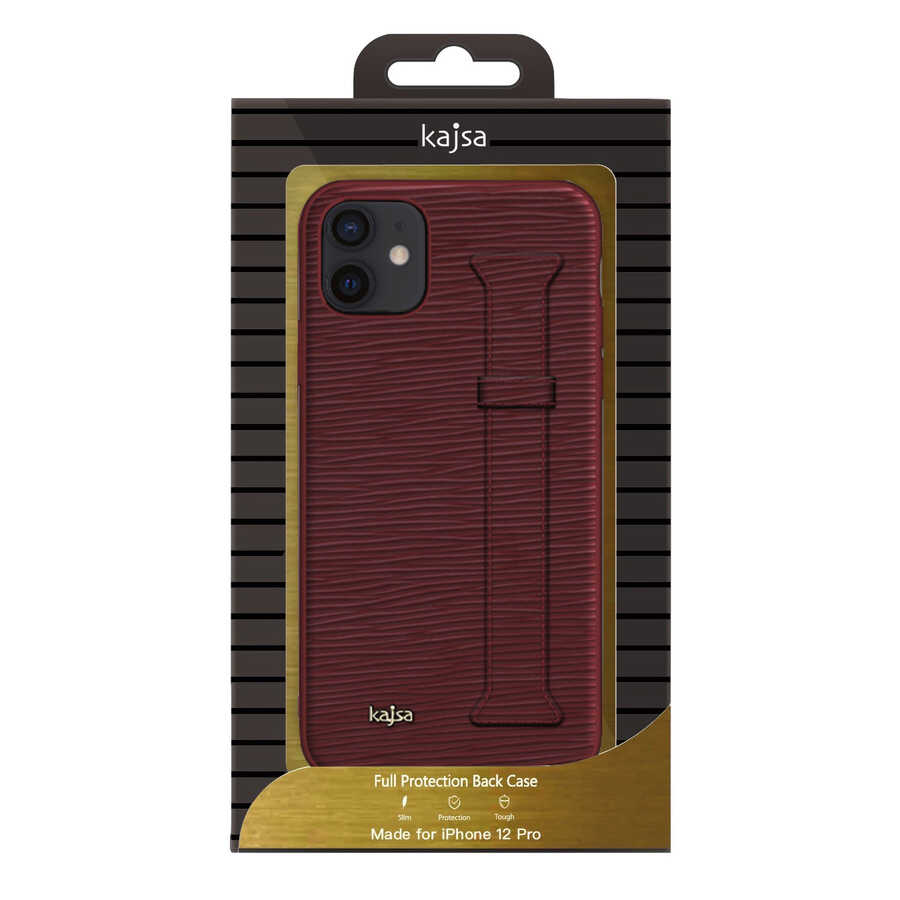 iPhone 12 Kılıf Kajsa Wave Pattern Handstrap Kılıf Mavi