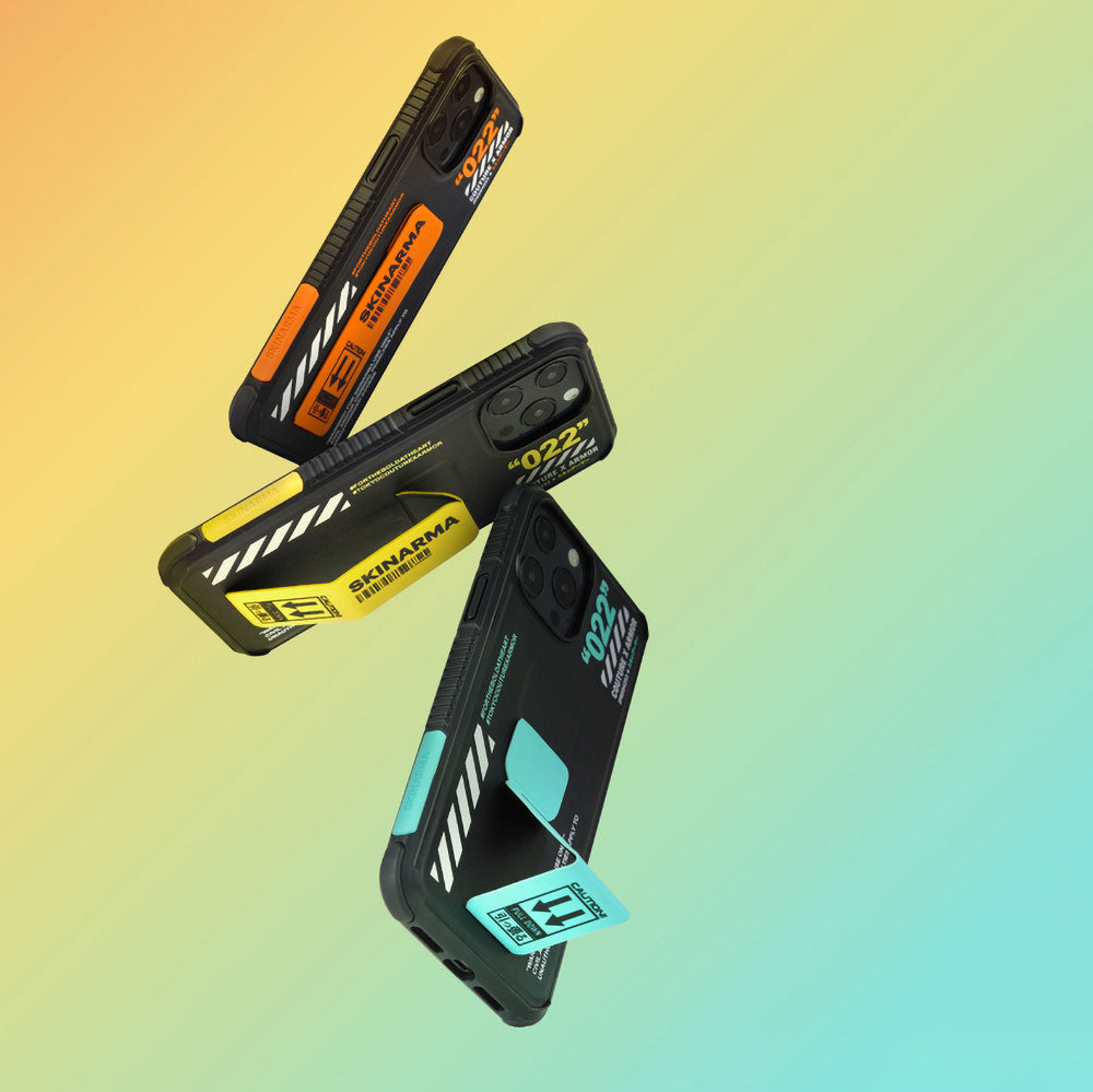 iPhone 12 Kılıf SkinArma Standlı Deri Görünümlü Shingoki Kılıf Turuncu