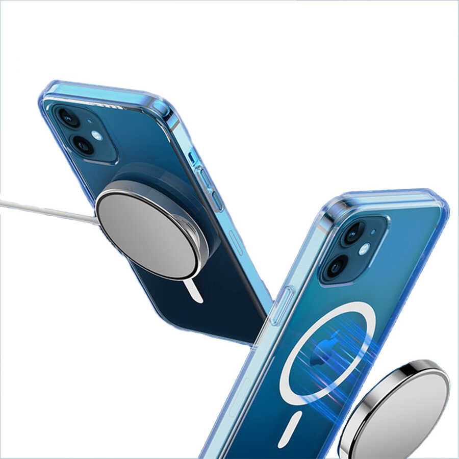 iPhone 12 Mini Kılıf Wiwu Magnetic Crystal Kılıf Renksiz