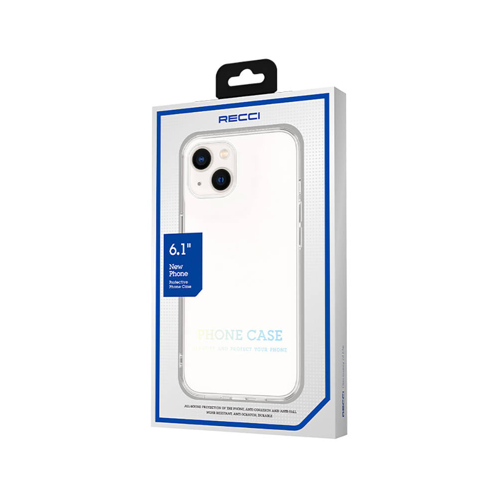 iPhone 13 Kılıf Airbagli Şeffaf Darbe Emici Silikon Tasarımlı Recci Clarity Serisi Kılıf Şeffaf