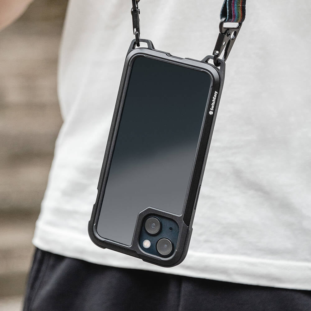 iPhone 13 Kılıf Boyun Askılı Kompozit Tasarımlı Şok Önleyicili Lisanslı Switcheasy Odyssey Kılıf Rainbow
