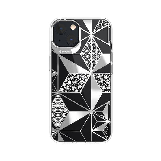 iPhone 13 Kılıf Çift IMD Baskılı Lisanslı Switcheasy Artist Asanoha Kılıf Renksiz