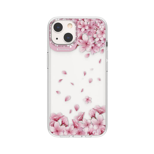 iPhone 13 Kılıf Çift IMD Baskılı Lisanslı Switcheasy Artist Sakura Kılıf Pembe