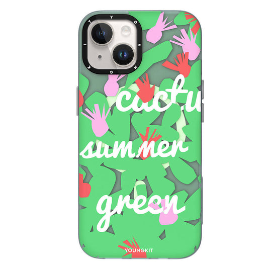 iPhone 13 Kılıf Magsafe Şarj Özellikli Yaz Meyvesi Desenli Youngkit Fruity Flavour Serisi Kılıf Turkuaz