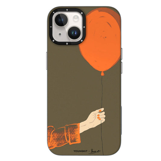 iPhone 13 Kılıf Magsafe Şarj Özellikli Youngkit Orange Serisi Flying Balloon Kılıf Turuncu