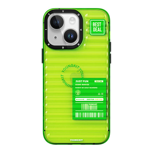 iPhone 13 Kılıf Şeffaf Renkli Tasarım YoungKit Fluorite Serisi Kılıf Yeşil