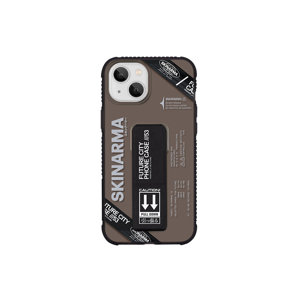 Apple iPhone 13 Kılıf Skinarma Şeffaf Desenli Airbag Tasarımlı Standlı Shimma Kapak