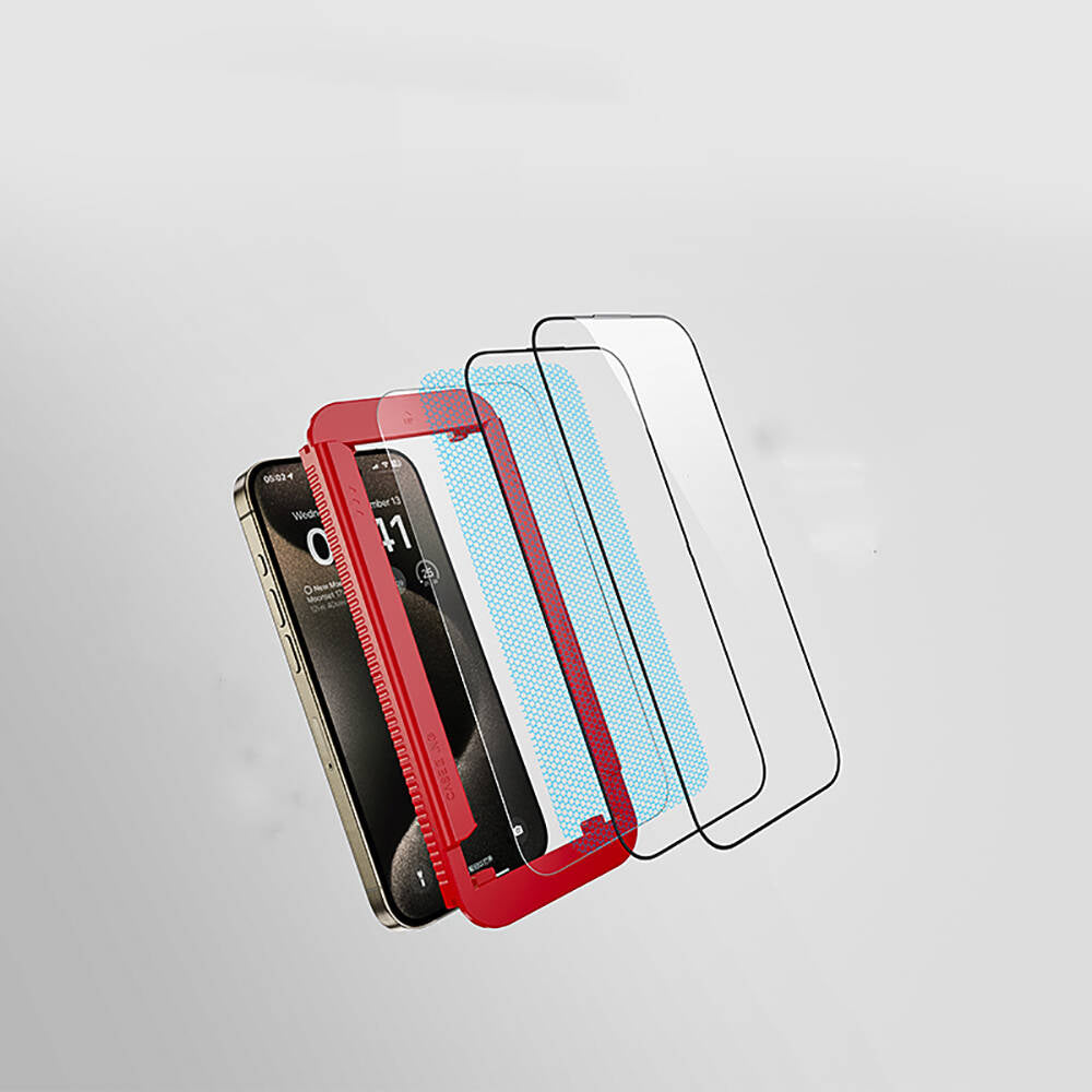 iPhone 13 Pro Casebang Clear HD Ekran Koruyucu + Kolay Uygulama Aparatı Renksiz