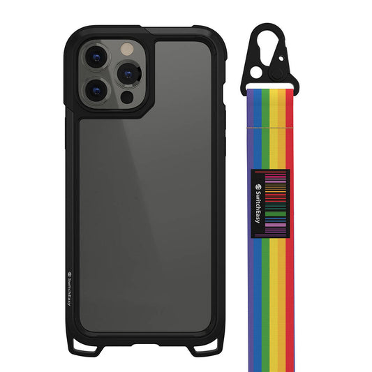 iPhone 13 Pro Kılıf Boyun Askılı Kompozit Tasarımlı Şok Önleyicili Lisanslı Switcheasy Odyssey Kılıf Rainbow