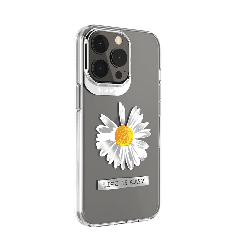 iPhone 13 Pro Kılıf Çift IMD Baskılı Lisanslı Switcheasy Artist Daisy Kılıf Renksiz
