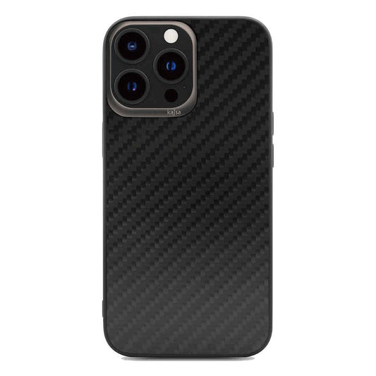 iPhone 13 Pro Kılıf Kajsa Carbon Fiber Collection Arka Kılıf Siyah
