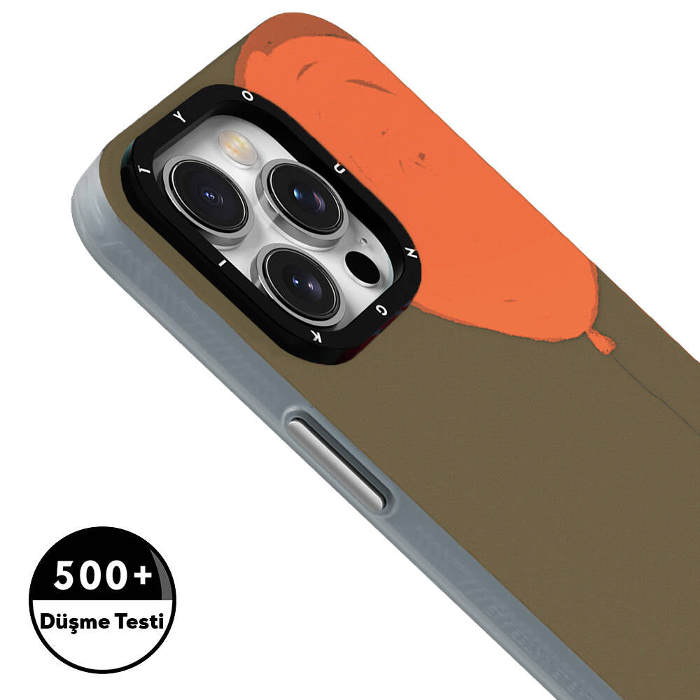 iPhone 13 Pro Kılıf Magsafe Şarj Özellikli Youngkit Orange Serisi Flying Balloon Kılıf Turuncu