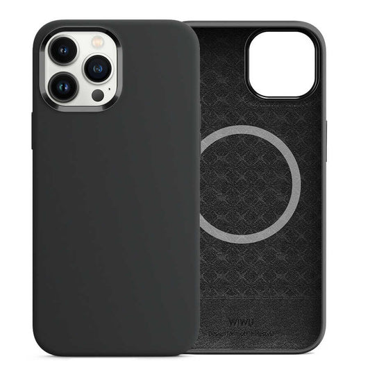 iPhone 13 Pro Kılıf Wiwu Magsafe Magnetic Silikon Kılıf Siyah