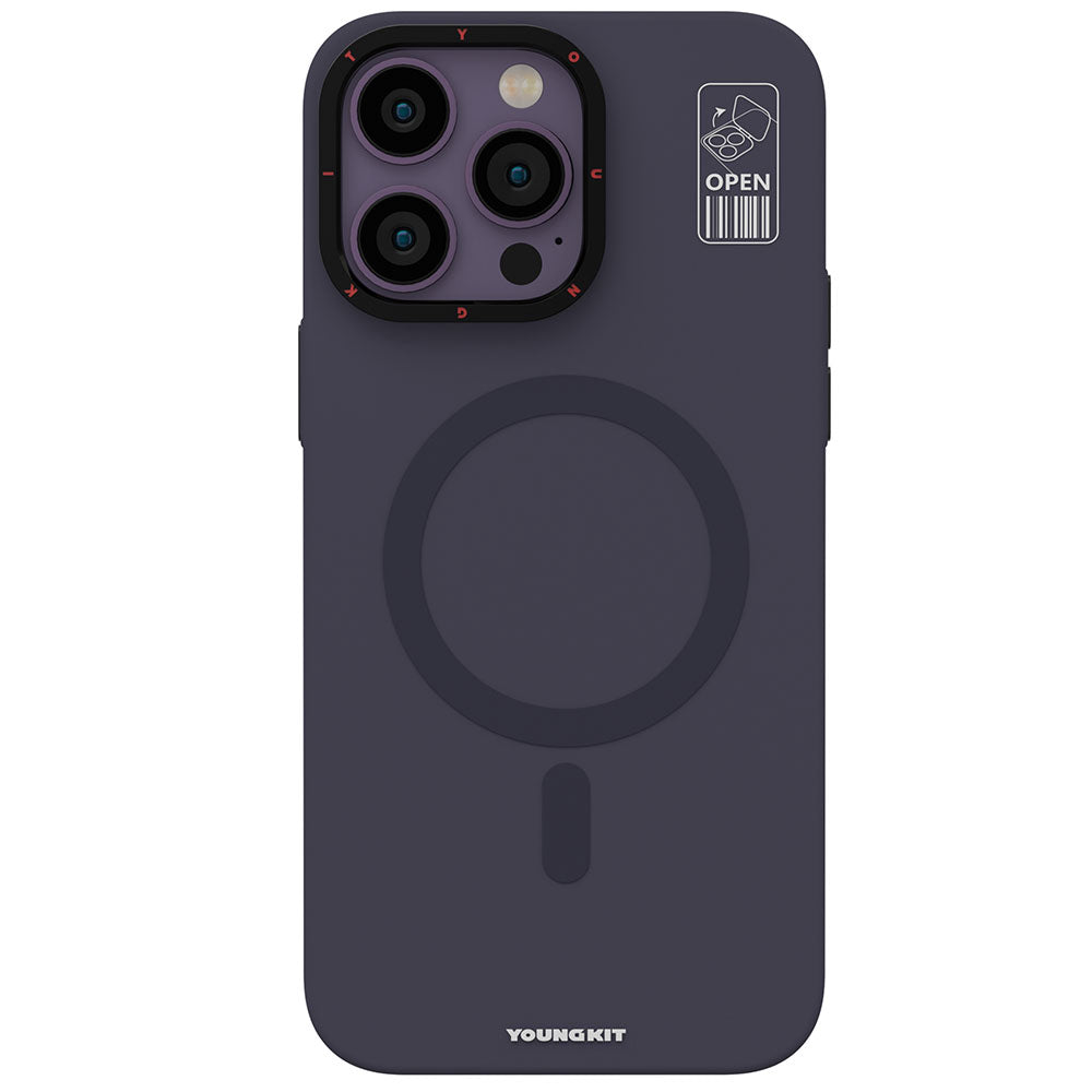 iPhone 13 Pro Max Kılıf Magsafe Şarj Özellikli Standlı YoungKit Hermit Bracket Serisi Kılıf Derin Mor